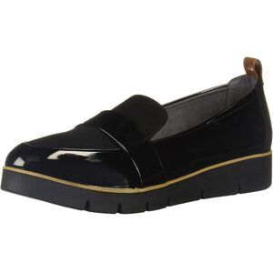Dr. Scholls Women's Webster Black Patent Microsuede Slip On Loafer Shoes Size 10